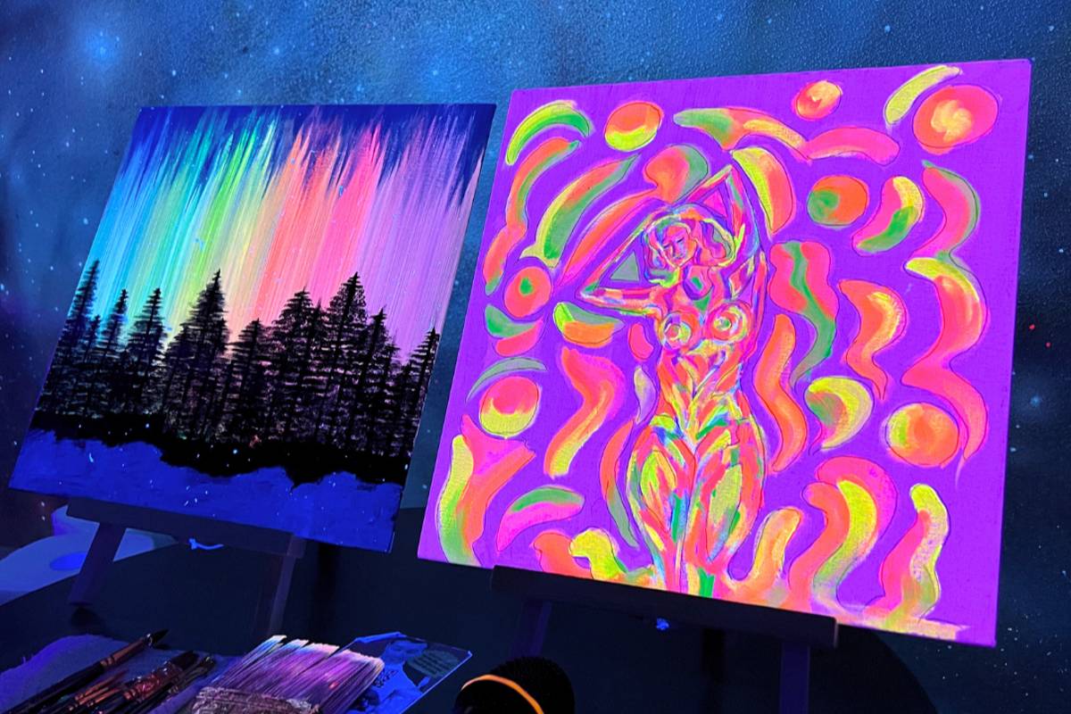 Neon Brush: sesiones de arte con pinceles y pintura neón