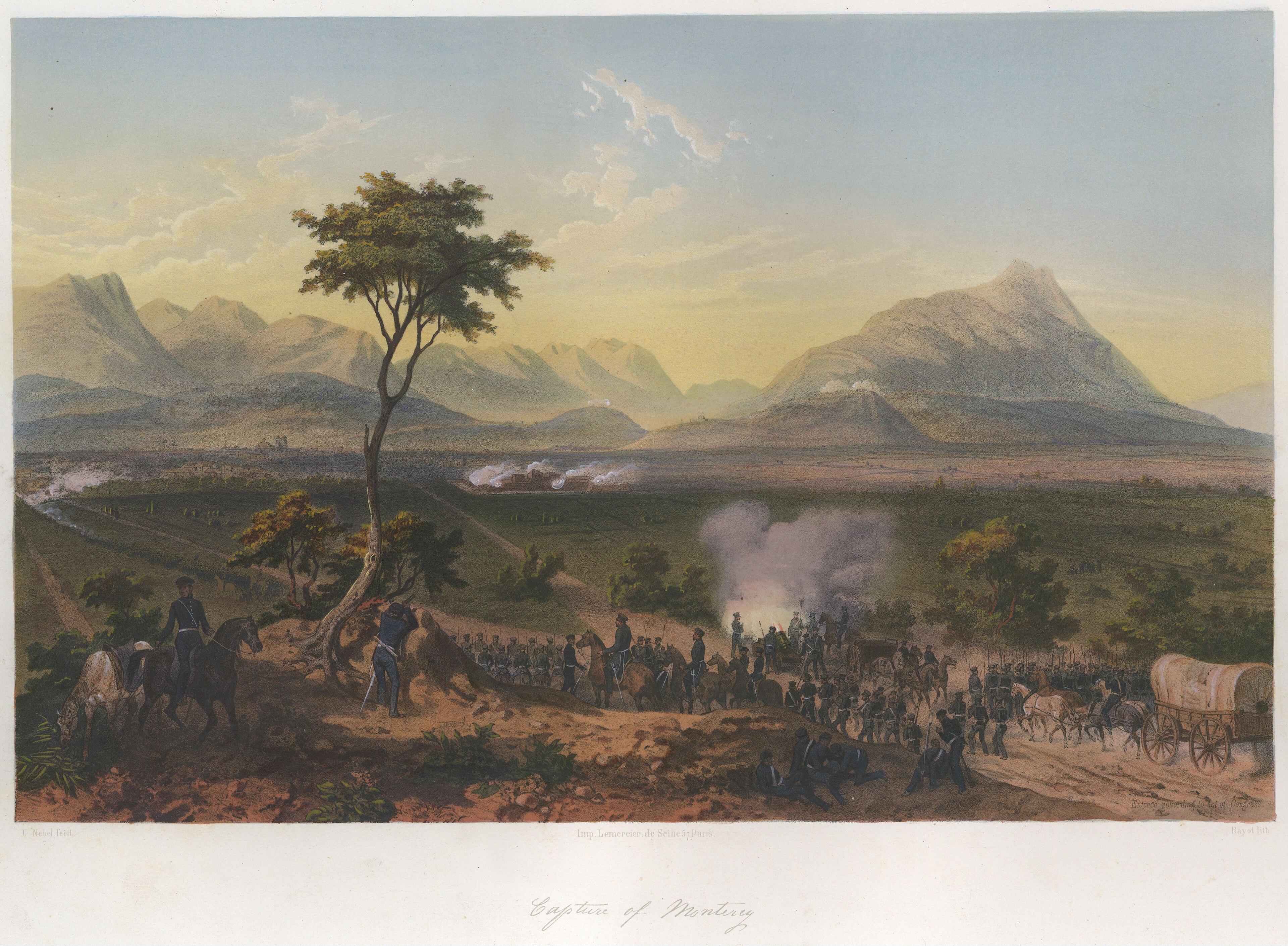 Batalla de Monterrey por Carl Nebel, 1851